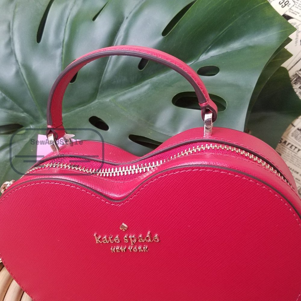 Kate Spade NWT New York Crossbody Red Love Shack Heart Purse Valentine - Picture 4 of 15